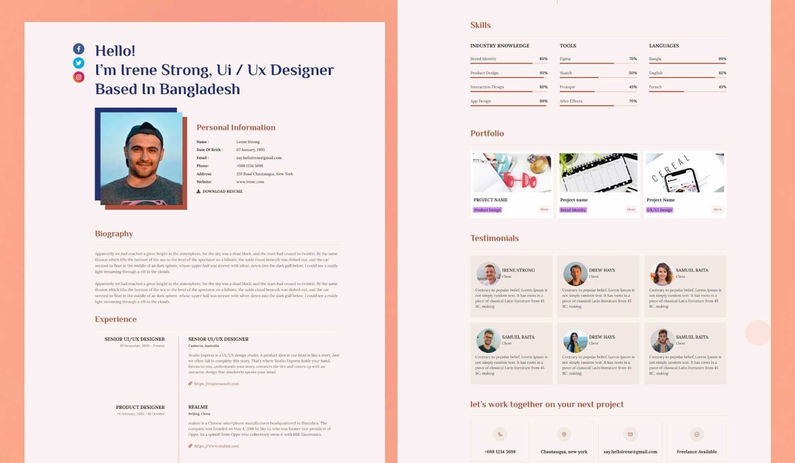 Create Personal Portfolio Website With Gutenberg Templates 