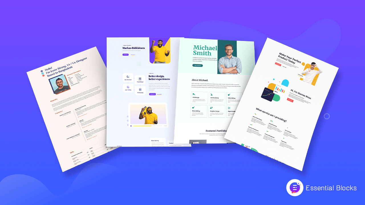 Create Personal Portfolio Website With Gutenberg Templates 
