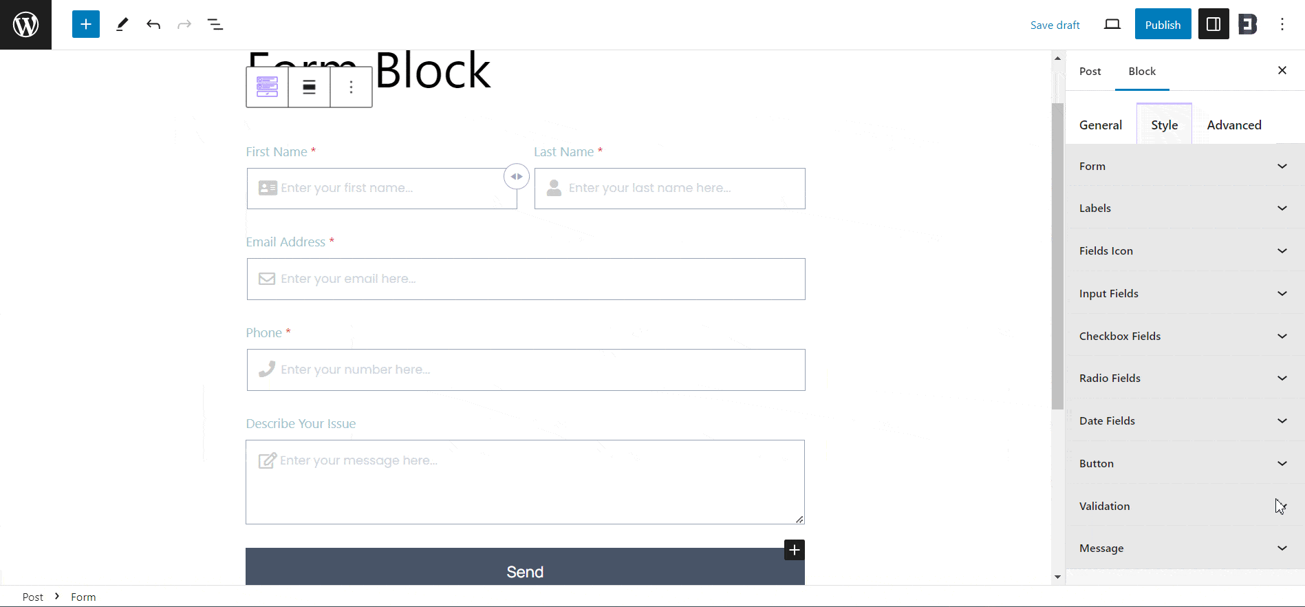EB Form Block 8 Form Block